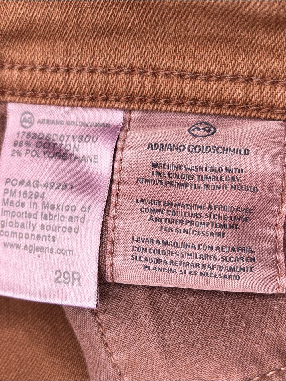 Ag Adriano Goldschmied Men's Rust Brown Skinny Jeans - Picture 4 of 5